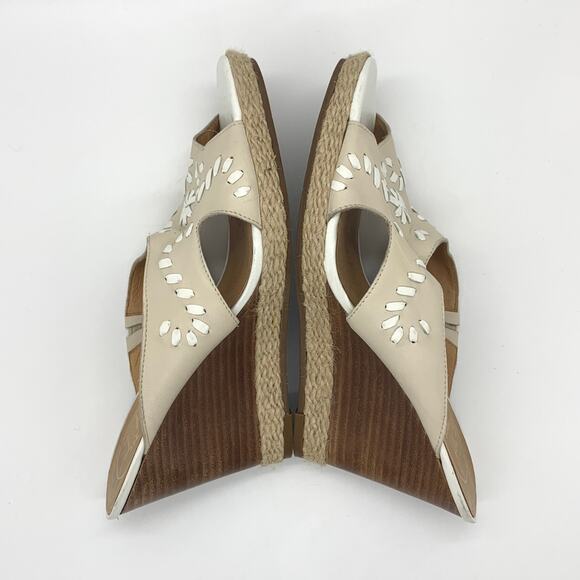 Jack Rogers Sophia Wedge Heel Sandals Size 7.5 Bone White Slip On - Picture 8 of 9